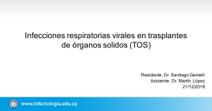 Infecciones respiratorias virales en trasplantes de órganos sólidos (TOS)