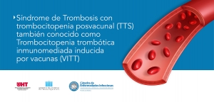 Síndrome de Trombosis con trombocitopenia posvacunal (TTS) también conocido como Trombocitopenia trombótica inmunomediada inducida por vacunas (VITT)