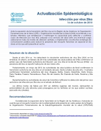 Virus Zika: actualización epidemiológica OPS. Octubre 2015
